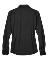 Harriton M550W Ladies' 6.5 oz. Long-Sleeve Denim Shirt #color_WASHED BLACK