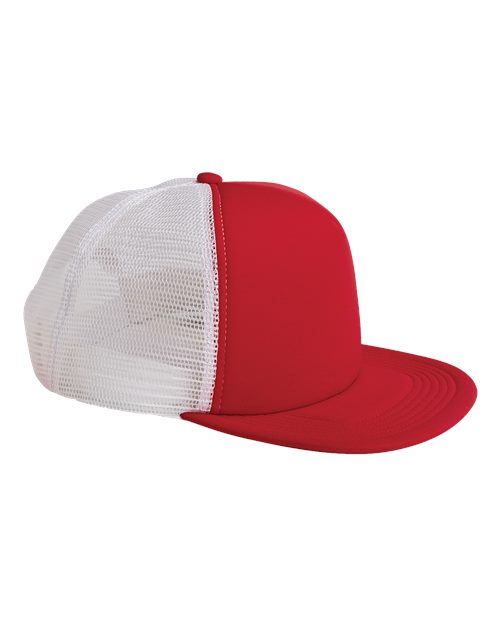 Big Accessories BX030 5-Panel Foam Front Trucker Hat #color_RED/ WHITE
