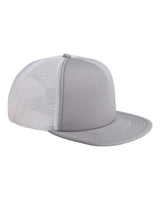 Big Accessories BX030 5-Panel Foam Front Trucker Hat #color_STEEL/ WHITE