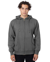econscious EC5650 Men's Organic/Recycled Full-Zip Hooded Sweatshirt #color_CHARCOAL