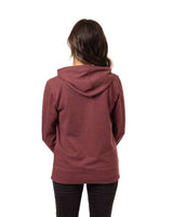 econscious EC4580 Ladies' Organic/Recycled Heathered Fleece Full-Zip Hooded Sweatshirt #color_BERRY