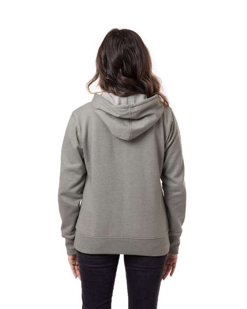 econscious EC4580 Ladies' Organic/Recycled Heathered Fleece Full-Zip Hooded Sweatshirt #color_MILITARY GREEN