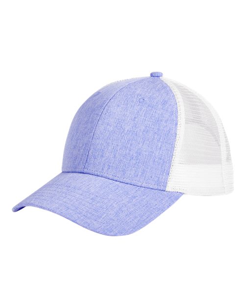 Big Accessories BA540 Sport Trucker Hat #color_HTHR PURPLE/ WHT