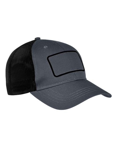 Big Accessories BA656T Patch Trucker Hat #color_CHRCL/ BLK/ BLK