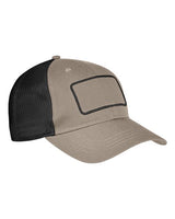 Big Accessories BA656T Patch Trucker Hat #color_KHAKI/ BLK/ BLK