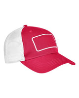 Big Accessories BA656T Patch Trucker Hat #color_RED/ WHITE/ WHT