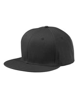 Big Accessories BA516 Flat Bill Cap #color_BLACK
