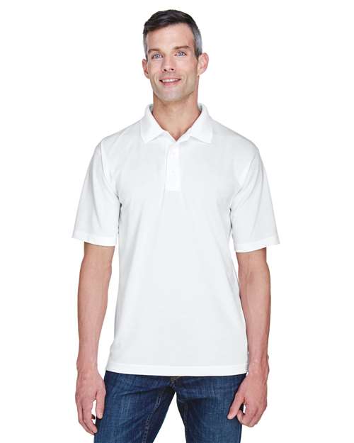 UltraClub 8445 Men's Cool & Dry Stain-Release Performance Polo #color_WHITE