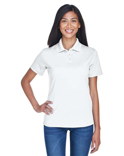 UltraClub 8445L Ladies' Cool & Dry Stain-Release Performance Polo #color_WHITE