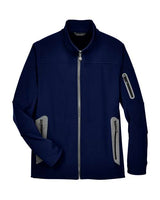 North End 88138 Men's Three-Layer Fleece Bonded Soft Shell Technical Jacket #color_CLASSIC NAVY