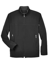 North End 88099 Men's Three-Layer Fleece Bonded Performance Soft Shell Jacket #color_BLACK