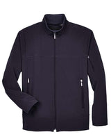 North End 88099 Men's Three-Layer Fleece Bonded Performance Soft Shell Jacket #color_MIDNIGHT NAVY