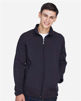 North End 88099 Men's Three-Layer Fleece Bonded Performance Soft Shell Jacket #color_MIDNIGHT NAVY