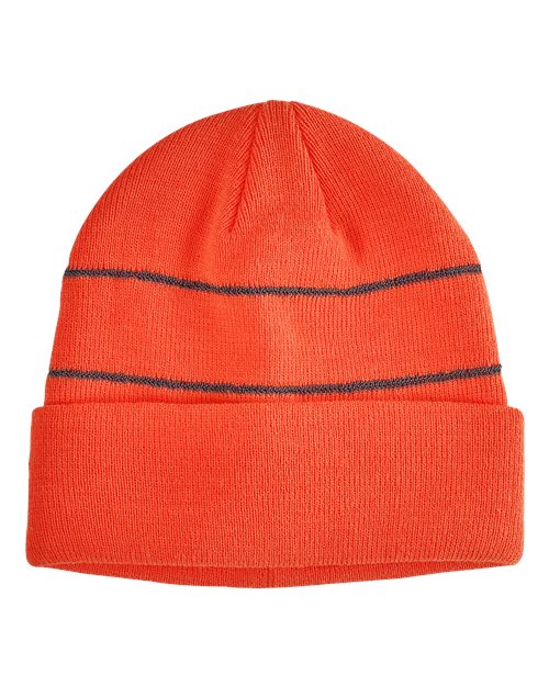 Big Accessories BA535 Reflective Beanie #color_NEON ORANGE