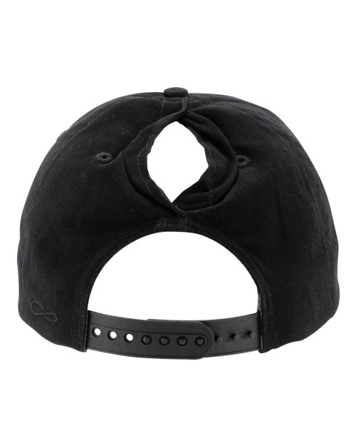 Infinity Her MAYA Women's Washed 5-Panel with Rope #color_Black/ Black Leopard