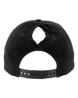 Infinity Her MAYA Women's Washed 5-Panel with Rope #color_Black/ Black Leopard