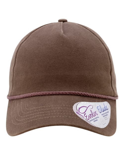 Infinity Her MAYA Women's Washed 5-Panel with Rope #color_Chocolate/ Fawn