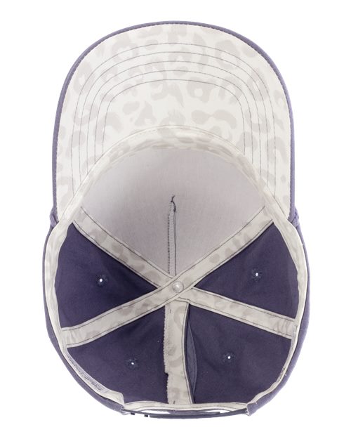 Infinity Her MAYA Women's Washed 5-Panel with Rope #color_Violet/ Snow Leopard
