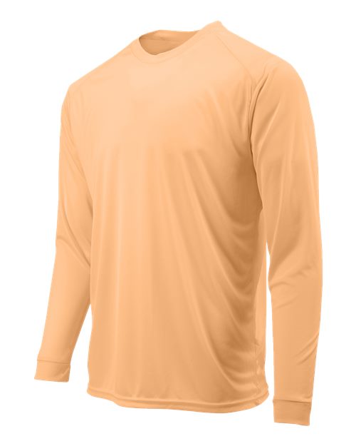 Paragon 218Y Youth Long Islander Performance Long Sleeve T-Shirt #color_Coral