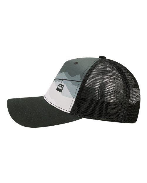 LOCALE 5PTKR Trucker Cap #color_Chairlift/ Black