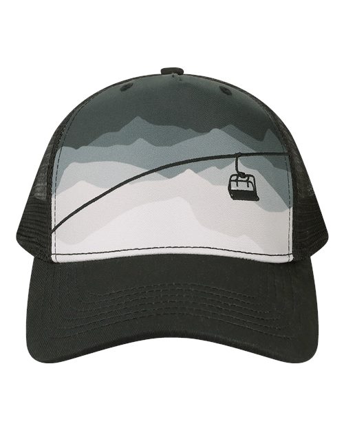 LOCALE 5PTKR Trucker Cap #color_Chairlift/ Black