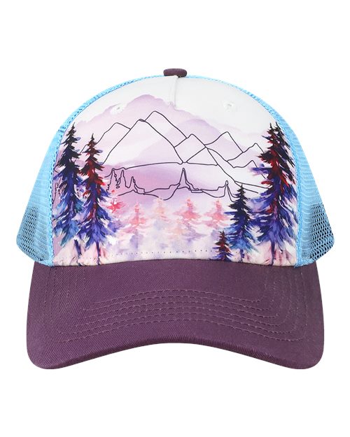 LOCALE 5PTKR Trucker Cap #color_Explorer White/ Plum