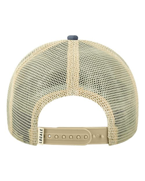 LOCALE 5PTKR Trucker Cap #color_Mountain Contours Maroon/ Slate