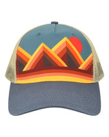 LOCALE 5PTKR Trucker Cap #color_Mountain Contours Maroon/ Slate