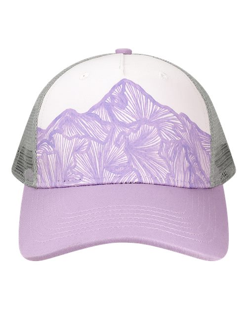 LOCALE 5PTKR Trucker Cap #color_Purple Ranges/ Lavendar Sophia G