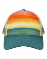 LOCALE 5PTKR Trucker Cap #color_Watercolor Sunset/ Teal