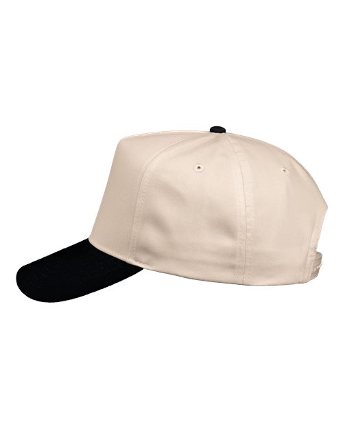 Valucap 8869 Five-Panel Twill Cap #color_Natural/ Black