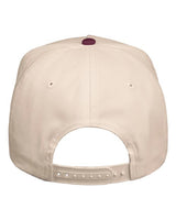 Valucap 8869 Five-Panel Twill Cap #color_Natural/ Maroon