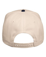 Valucap 8869 Five-Panel Twill Cap #color_Natural/ Navy