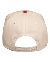 Valucap 8869 Five-Panel Twill Cap #color_Natural/ Red