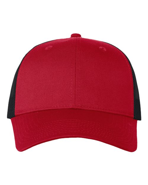 Valucap VC400 Mesh-Back Twill Trucker Cap #color_Red/ Black