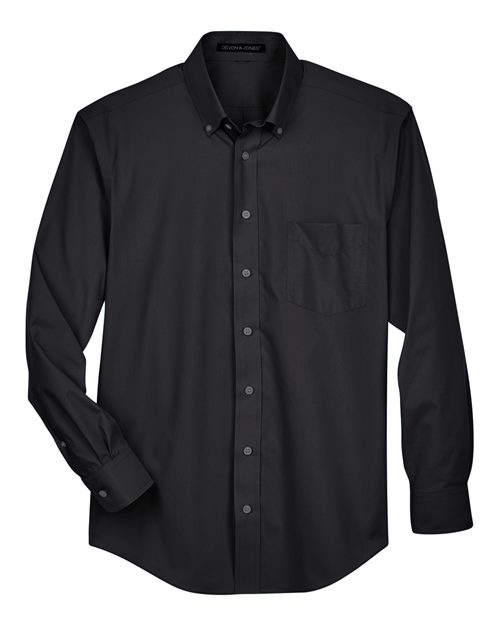 Devon & Jones D620 Men's Crown Woven Collection Solid Broadcloth #color_BLACK