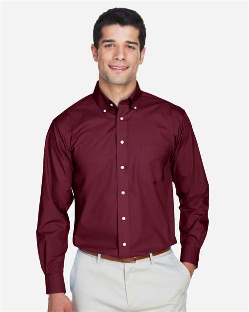 Devon & Jones D620 Men's Crown Woven Collection Solid Broadcloth #color_BURGUNDY