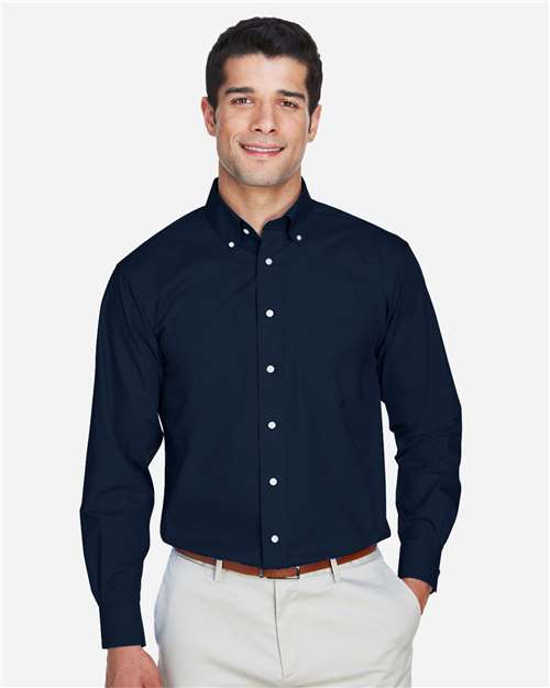 Devon & Jones D620 Men's Crown Woven Collection Solid Broadcloth #color_NAVY