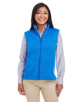 Devon & Jones DG797W Ladies' Newbury MlangeFleece Vest #color_FRENCH BLUE HTHR