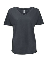 Threadfast Apparel 203FV Ladies' Triblend Fleck Short-Sleeve V-Neck T-Shirt #color_CHARCOAL FLECK