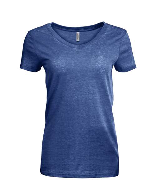 Threadfast Apparel 208B Ladies' Vintage Dye Short-Sleeve V-Neck T-Shirt #color_VINTAGE NAVY