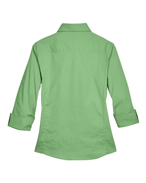 Devon & Jones DP625W Ladies' Perfect Fit 3/4-Sleeve Stretch Poplin Blouse #color_LIME