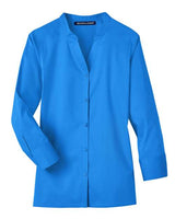 Devon & Jones DG560W Ladies' Crown  Collection Stretch Broadcloth 3/4 Sleeve Blouse #color_FRENCH BLUE