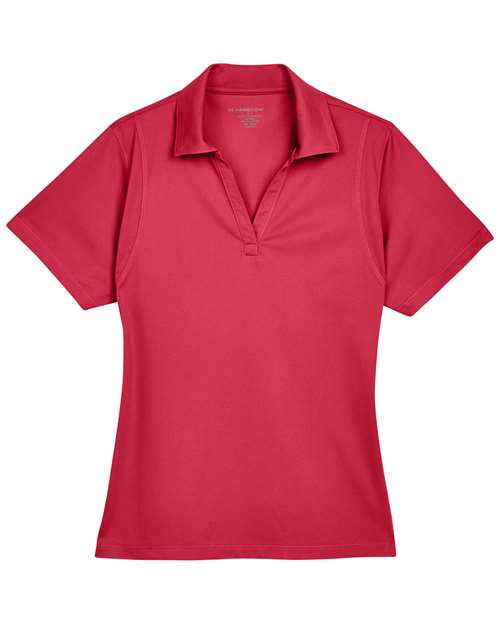 Harriton M354W Ladies' Micro-Piqu Polo #color_RED