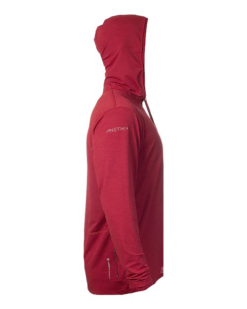 ANETIK MVLPRH8 Low Pro Tech Hooded Long Sleeve T-Shirt #color_Pyro Heathered