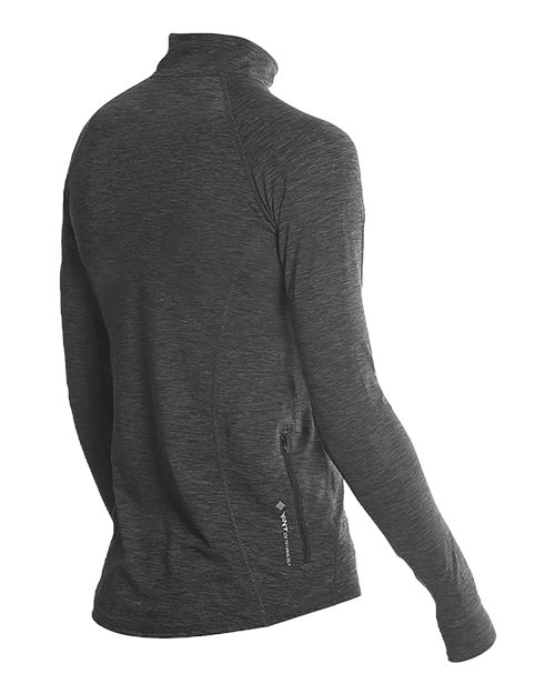 ANETIK WSFLTL0 Women's Flight Tech Quarter-Zip #color_Charcoal Heathered