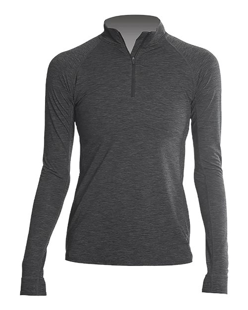 ANETIK WSFLTL0 Women's Flight Tech Quarter-Zip #color_Charcoal Heathered