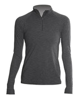 ANETIK WSFLTL0 Women's Flight Tech Quarter-Zip #color_Charcoal Heathered