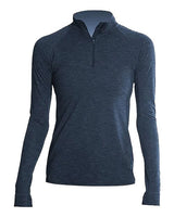 ANETIK WSFLTL0 Women's Flight Tech Quarter-Zip #color_Midnight Heathered