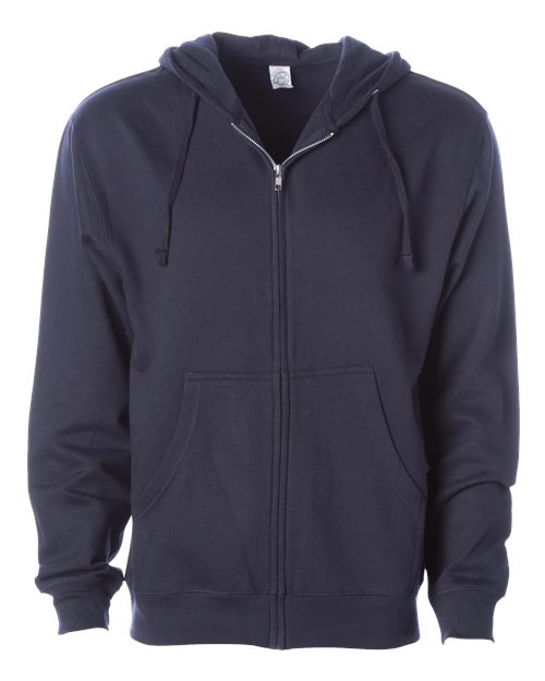 Independent Trading Co. SS4500Z Midweight Full-Zip Hooded Sweatshirt #color_Classic Navy